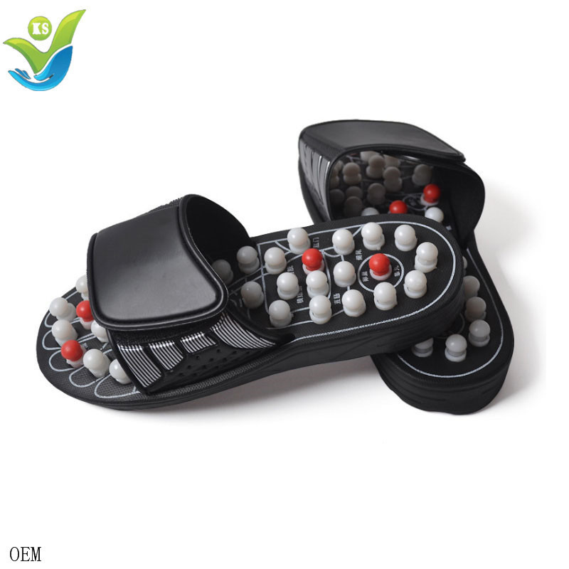 Vibrating acupressure reflexology electric foot massager slippers sandals hard material silicone material anti-slip