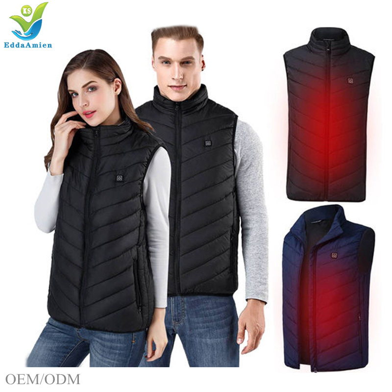 Low moq HIgh quality down cotton Heating electric vest windproof and warm antistatic heating vest suitable for men women vest