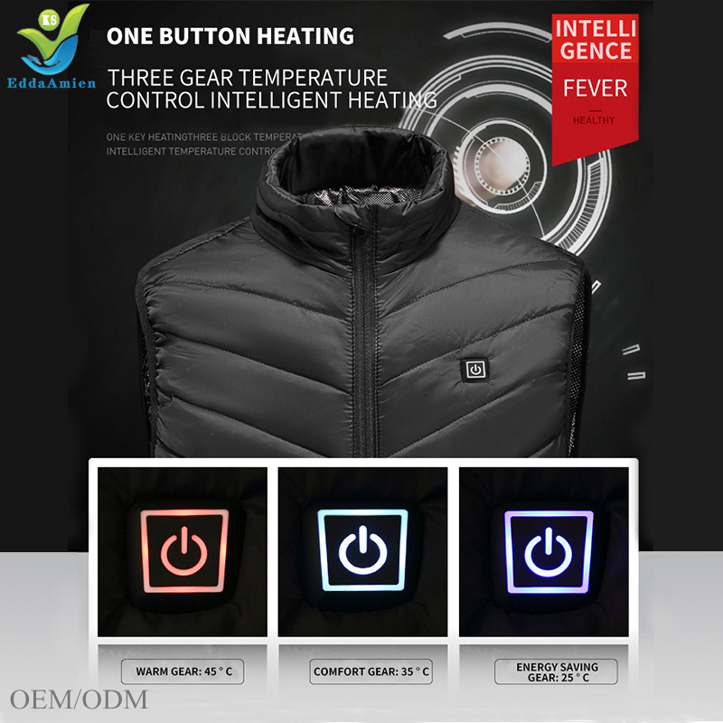 Low moq HIgh quality down cotton Heating electric vest windproof and warm antistatic heating vest suitable for men women vest