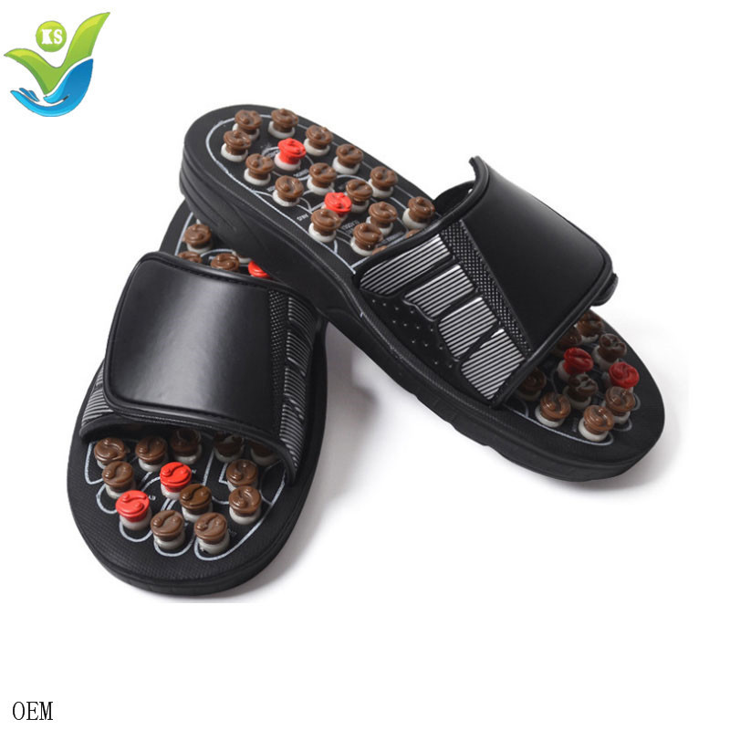 Vibrating acupressure reflexology electric foot massager slippers sandals hard material silicone material anti-slip