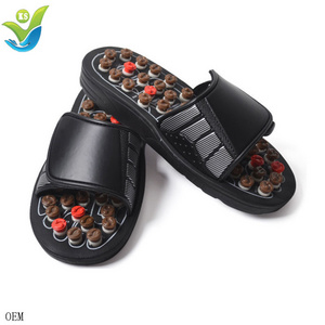 Vibrating acupressure reflexology electric foot massager slippers sandals hard material silicone material anti-slip