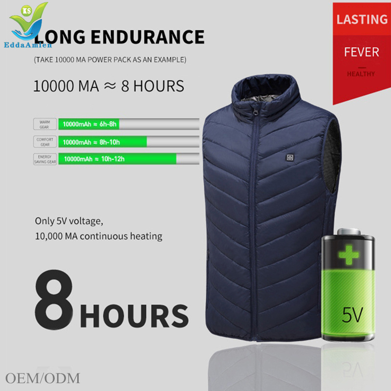 Low moq HIgh quality down cotton Heating electric vest windproof and warm antistatic heating vest suitable for men women vest