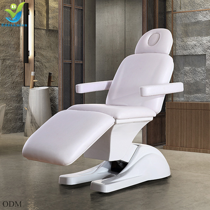 Beauty salon luxury 4 motor electric rotation table facial foot vibrating heating head spa massage chair bed