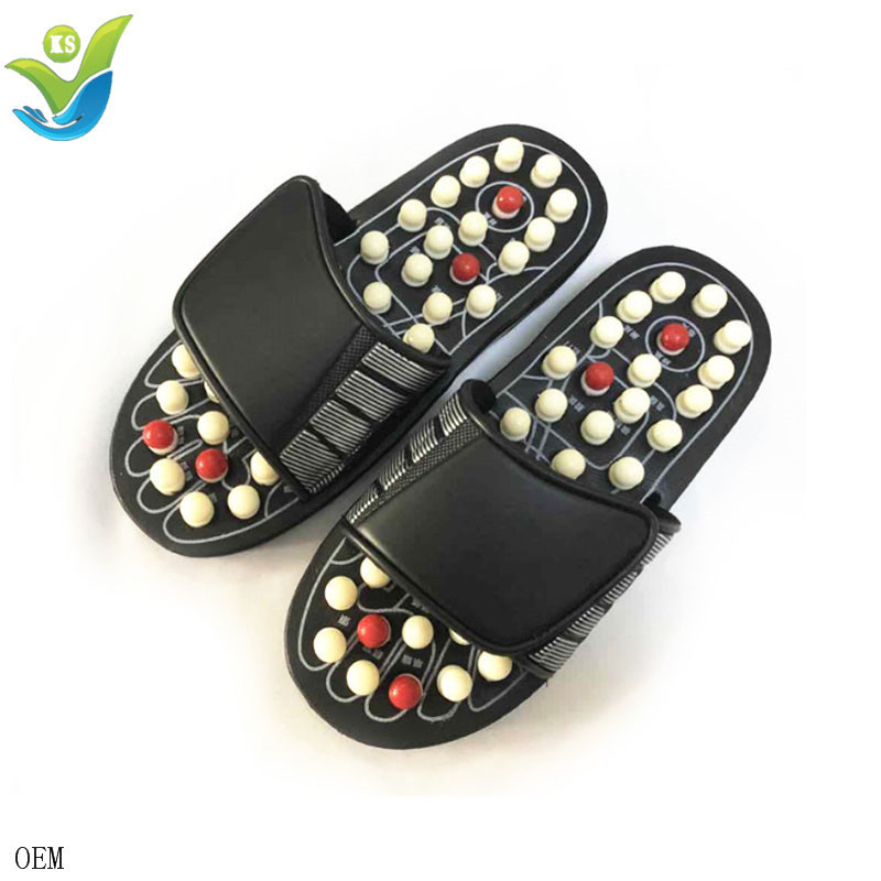 Men woman electronic acupressure pvc foot massage slippers magnetic therapy magnet foot massage shoe pads