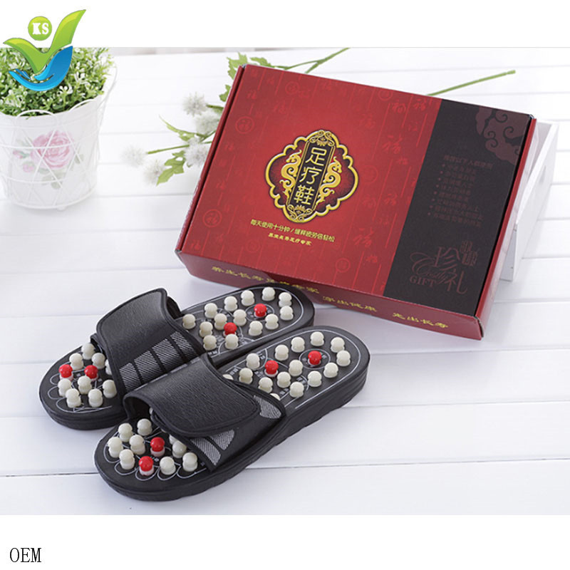 Men woman electronic acupressure pvc foot massage slippers magnetic therapy magnet foot massage shoe pads