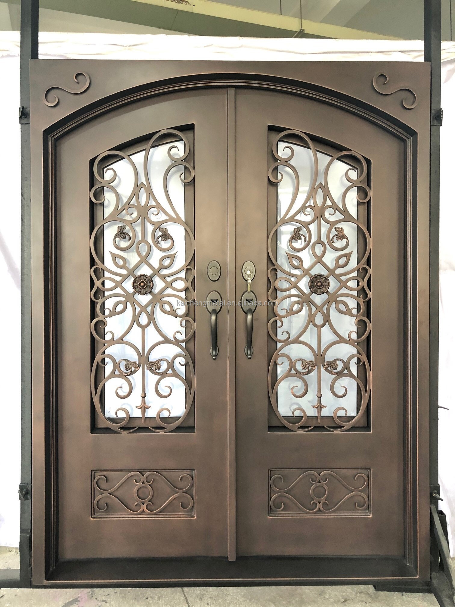 Golden Supplier Iron Glass Door Iron Entrance Door Wrought Iron Door For Home