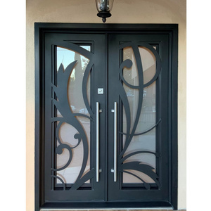 Factory Wholesale Iron Kitchen Door Design Double Iron Door Designs Pre-hang Wrought Iron Door