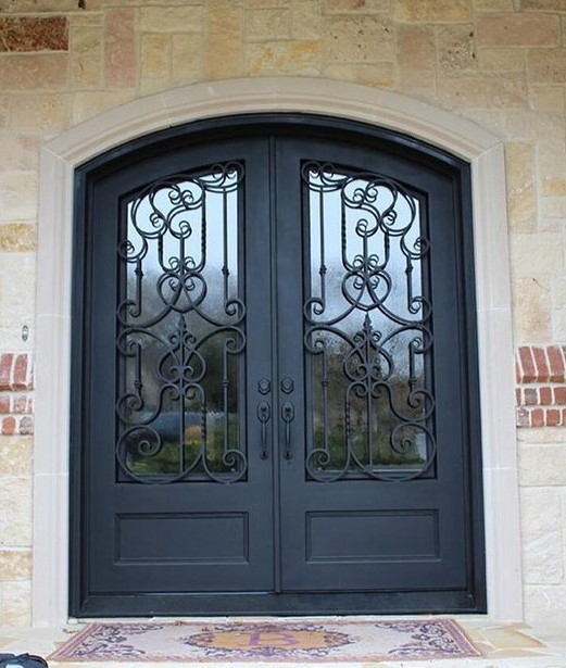 Reasonable Price Double Door Iron Gates Iron Door Lock Wrought Iron French Doors