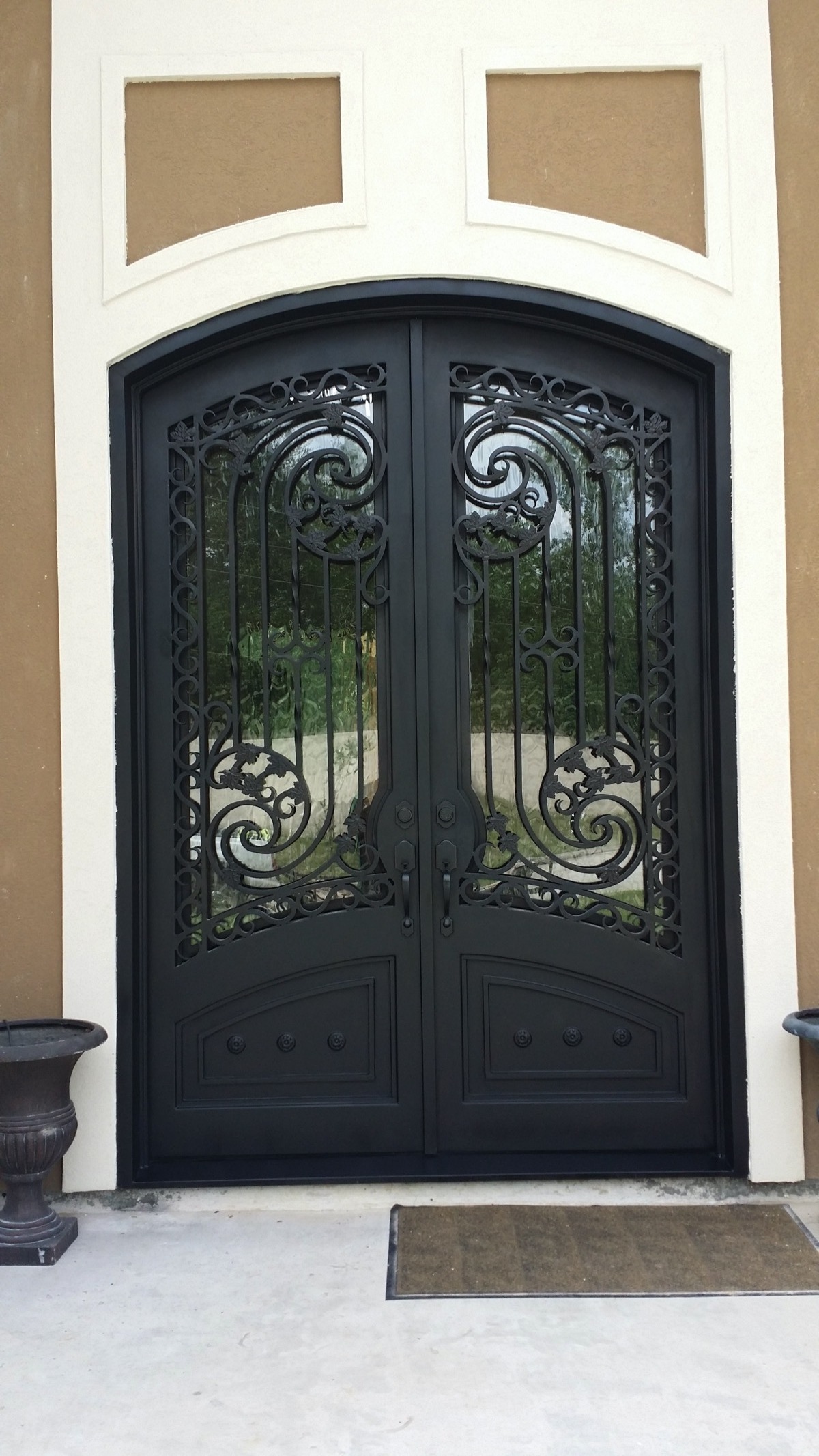 Reasonable Price Double Door Iron Gates Iron Door Lock Wrought Iron French Doors