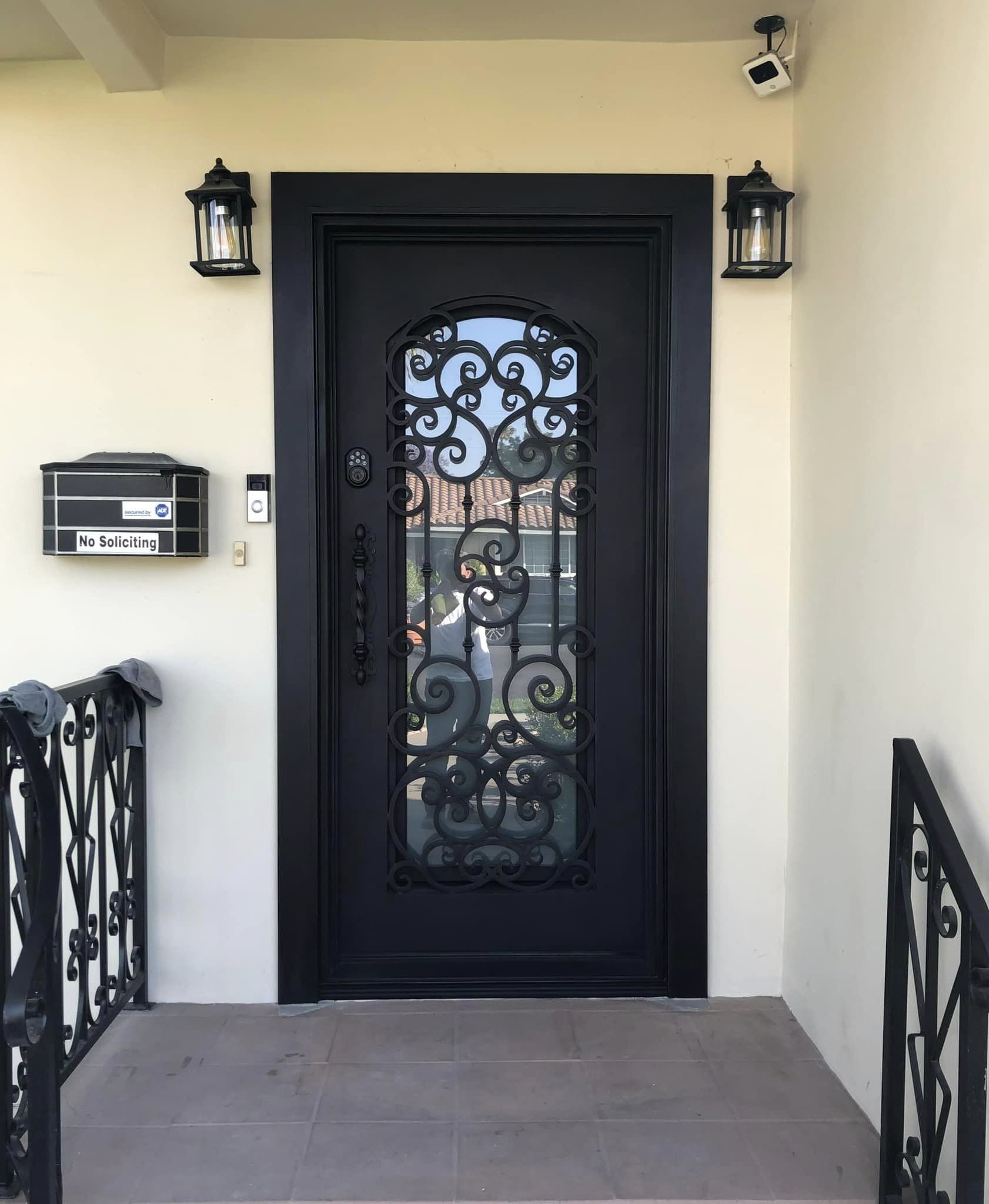 Support Customization Iron Single Door Design Wrought Iron Door Pre-Hang Simple Iron Door Design