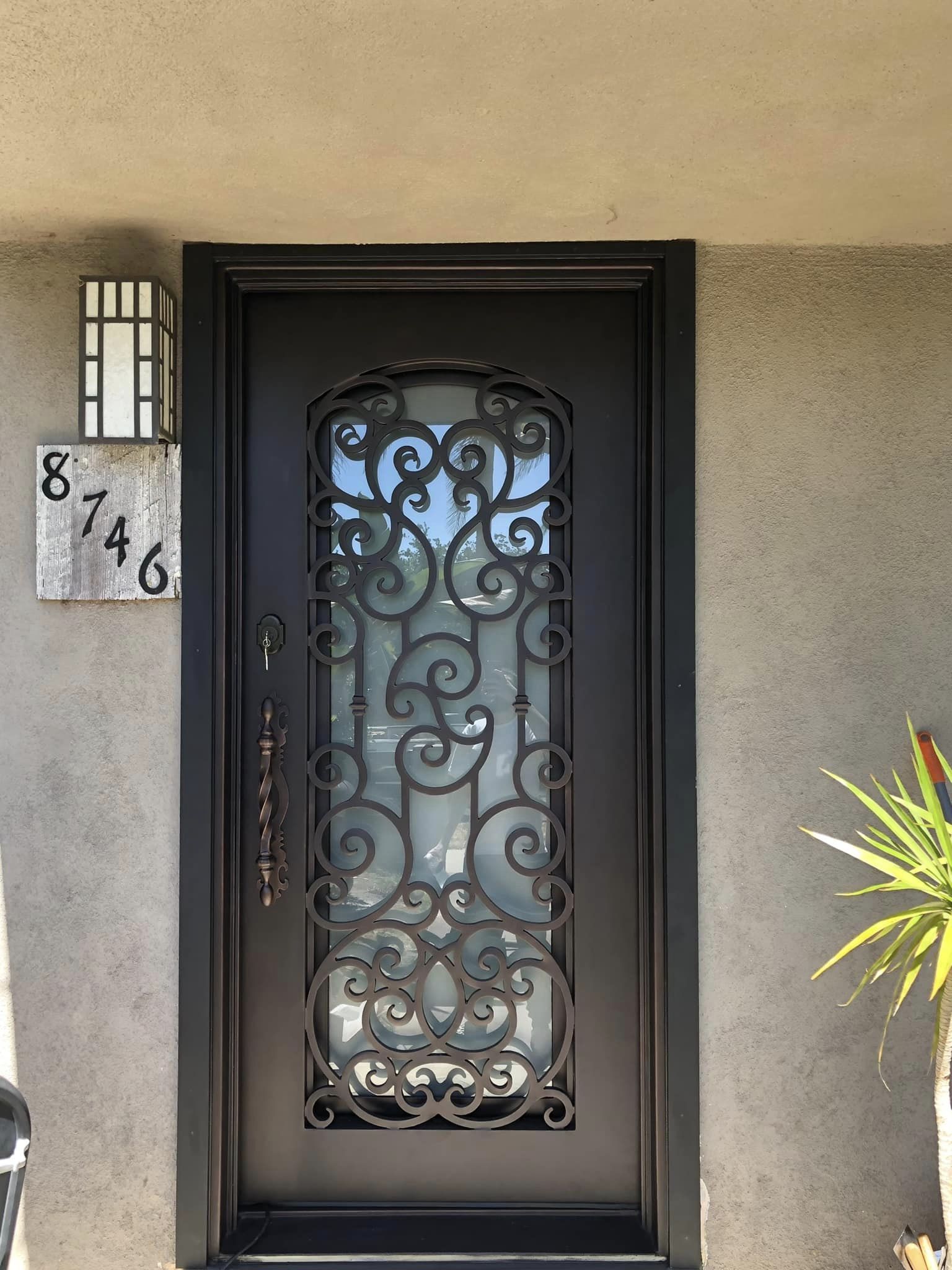 Support Customization Iron Single Door Design Wrought Iron Door Pre-Hang Simple Iron Door Design