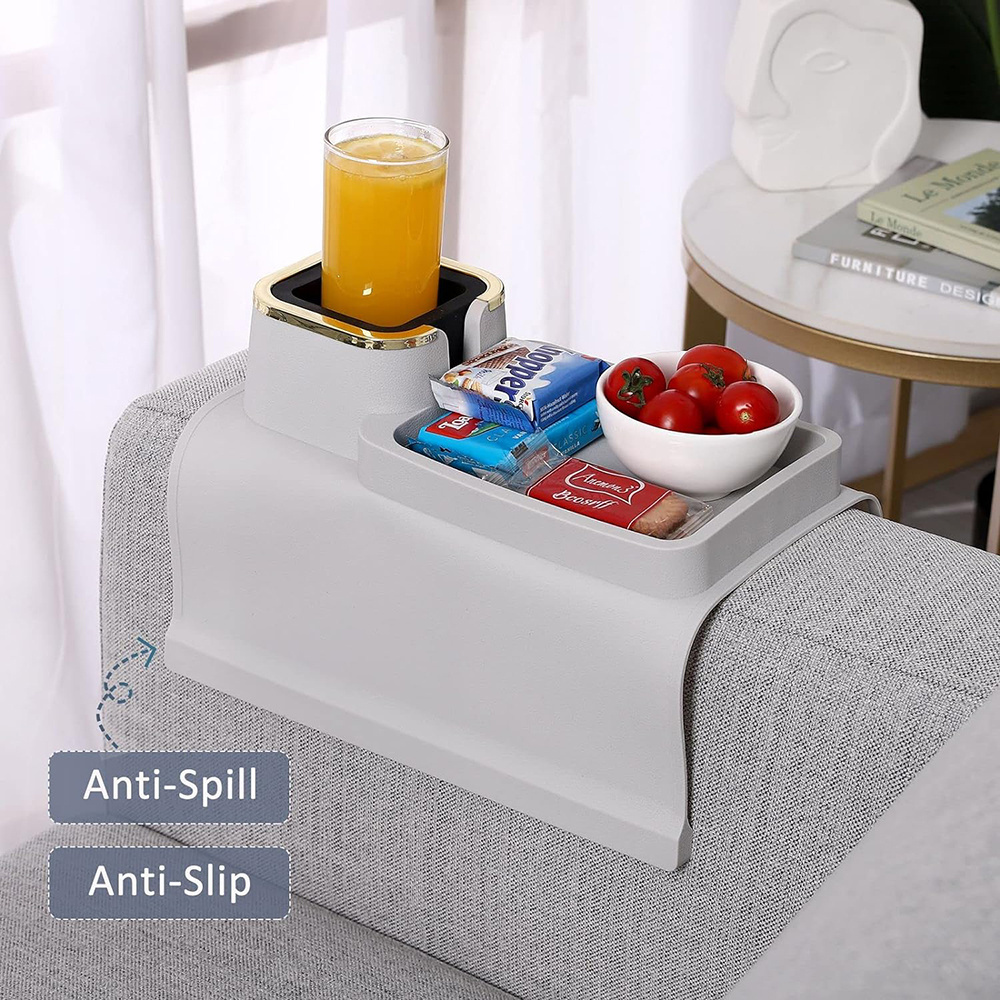 ouch Cup Holder Tray Silicone Sofa Armrest Tray Temperature Resistant & Anti-Slip Sofa Coasters Recliner Drink Holder for Remote