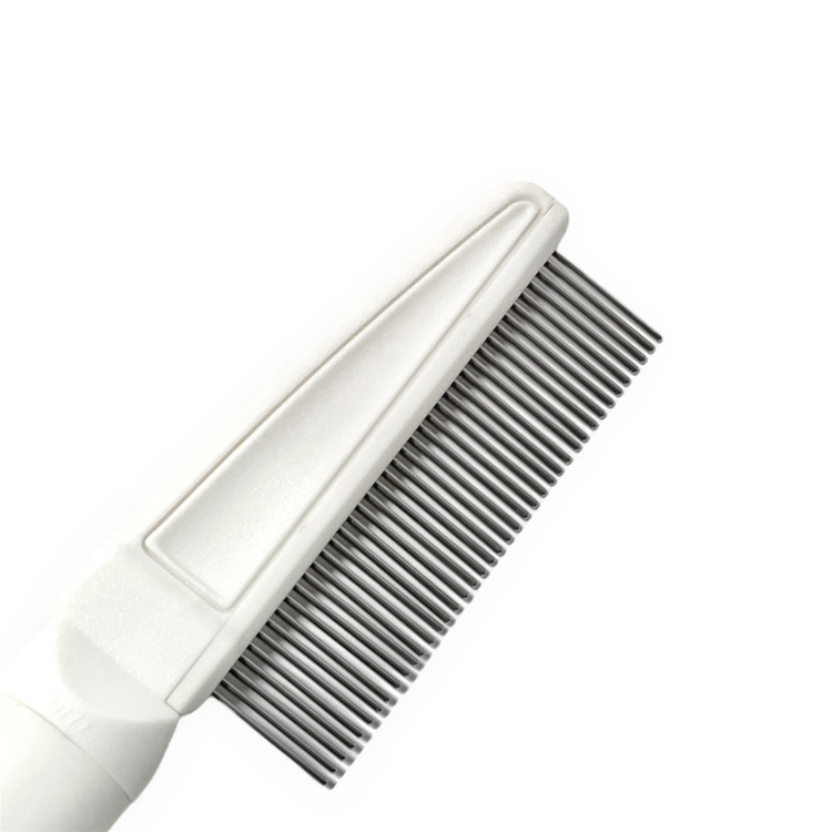 Best Selling Safe Reliable Pet Grooming White Purple Lice Comb With Stainless Steel For Dog And Cats