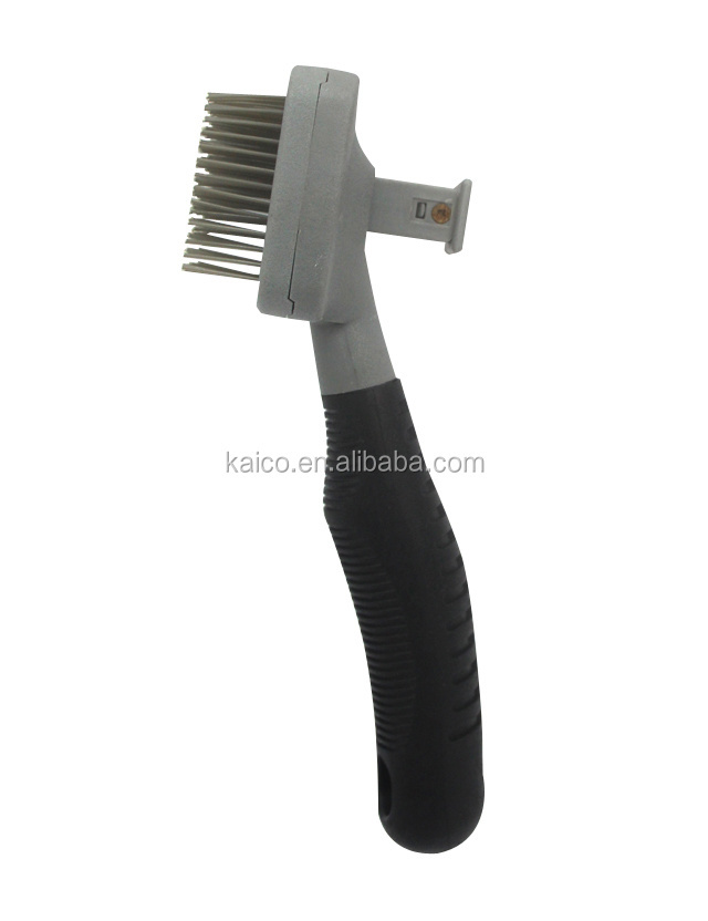 Kaico Professional Pet grooming product self-clean nylon pin slicker/pet dog cat removal comb brush/pet cleaning brush