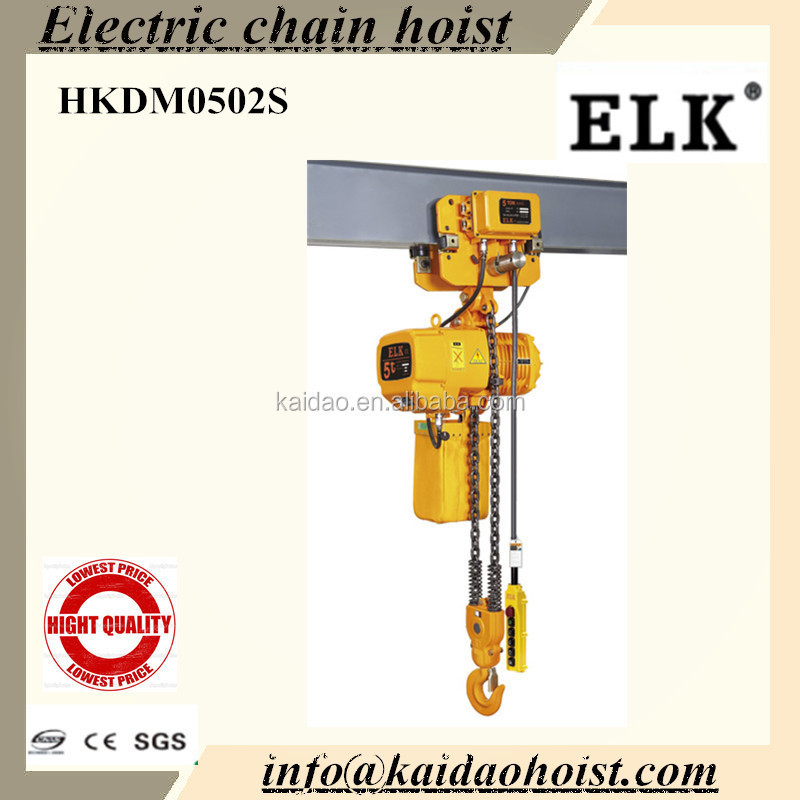 China supplier electric hoist 5t chain lifting used for mono gantry crane