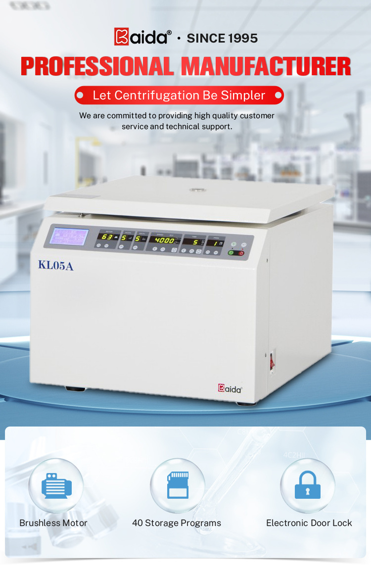 KL05A Clinical Equipment Medical Low Speed 4000 rpm Medical Laboratory Centrifuge Machine Price