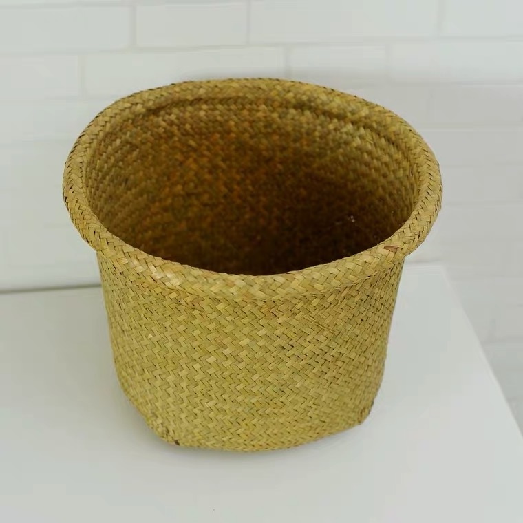 Natural Round Sea grass Hand Woven Hanging Plant Flower Pot