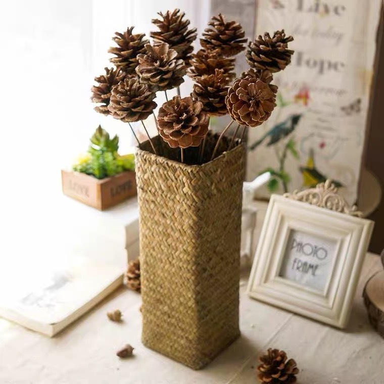 Straw Plant Holder Seagrass Planter For Decor Home  Seagrass Mixed Rattan Plant Basket