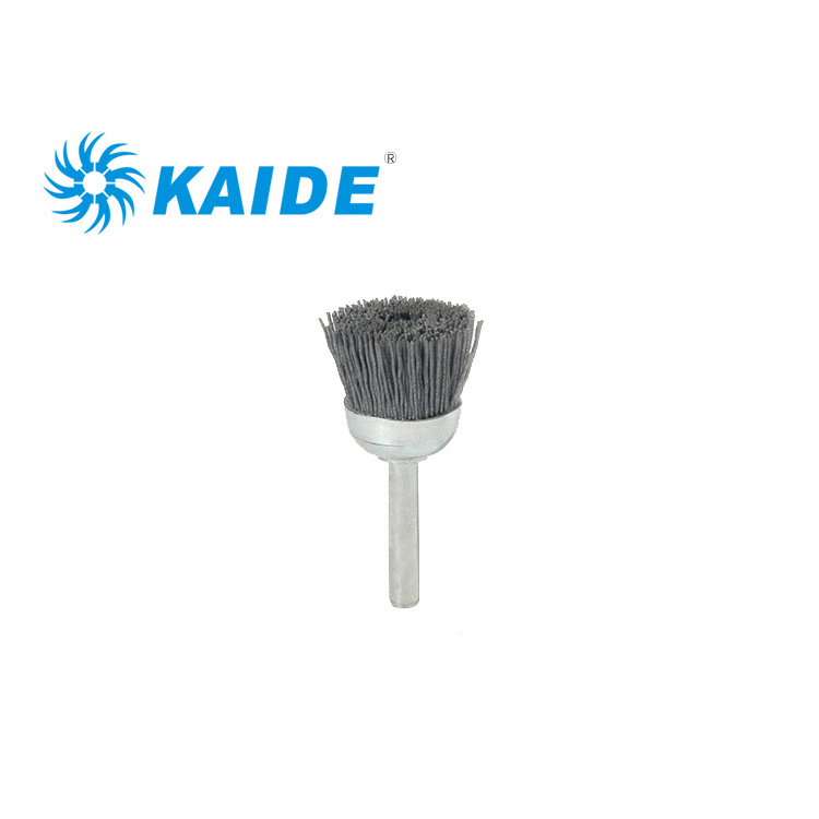 China manufacturer abrasive filaments miniature cup brush with fixed shank for cleaning