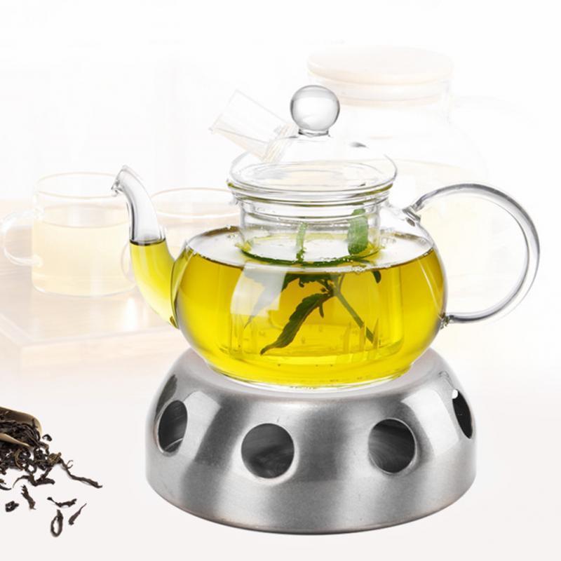 Round Base Stainless Steel teapot Holder Candle Heating Device teapot Warmer   Coffee Candle  stove