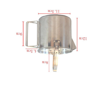 1.2L Stainless Steel Folding Handle Outdoor Travel Camping Water Cup Coffee mug   Camping Pot Cooking Kettle/tea pot