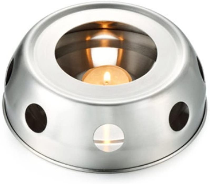 Round Base Stainless Steel teapot Holder Candle Heating Device teapot Warmer   Coffee Candle  stove