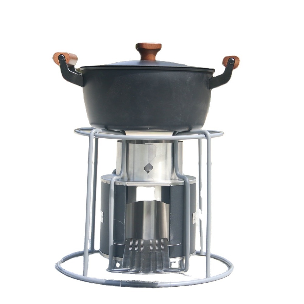 2021  new  design   stainless steel    Wood Pellet   Rocket  stove  charcoal stove   for  Africa and  America