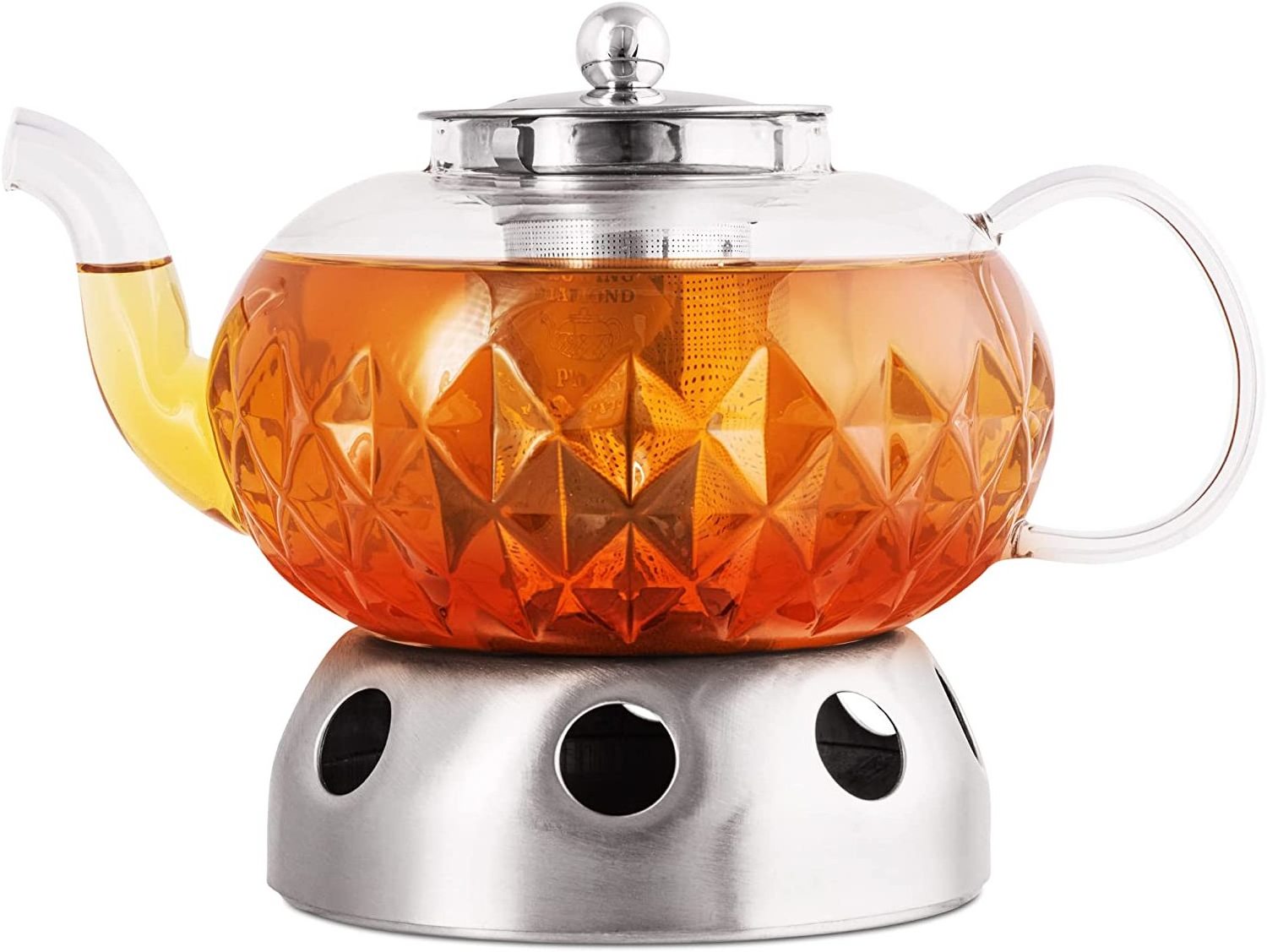 Round Base Stainless Steel teapot Holder Candle Heating Device teapot Warmer   Coffee Candle  stove