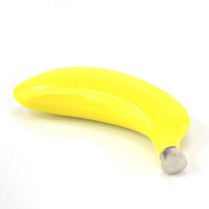 BANANA SHAPED HIP FLASK 5 OZ STAINLESS STEEL NOVELTY GAG GIFT DAD GOLF FRUIT