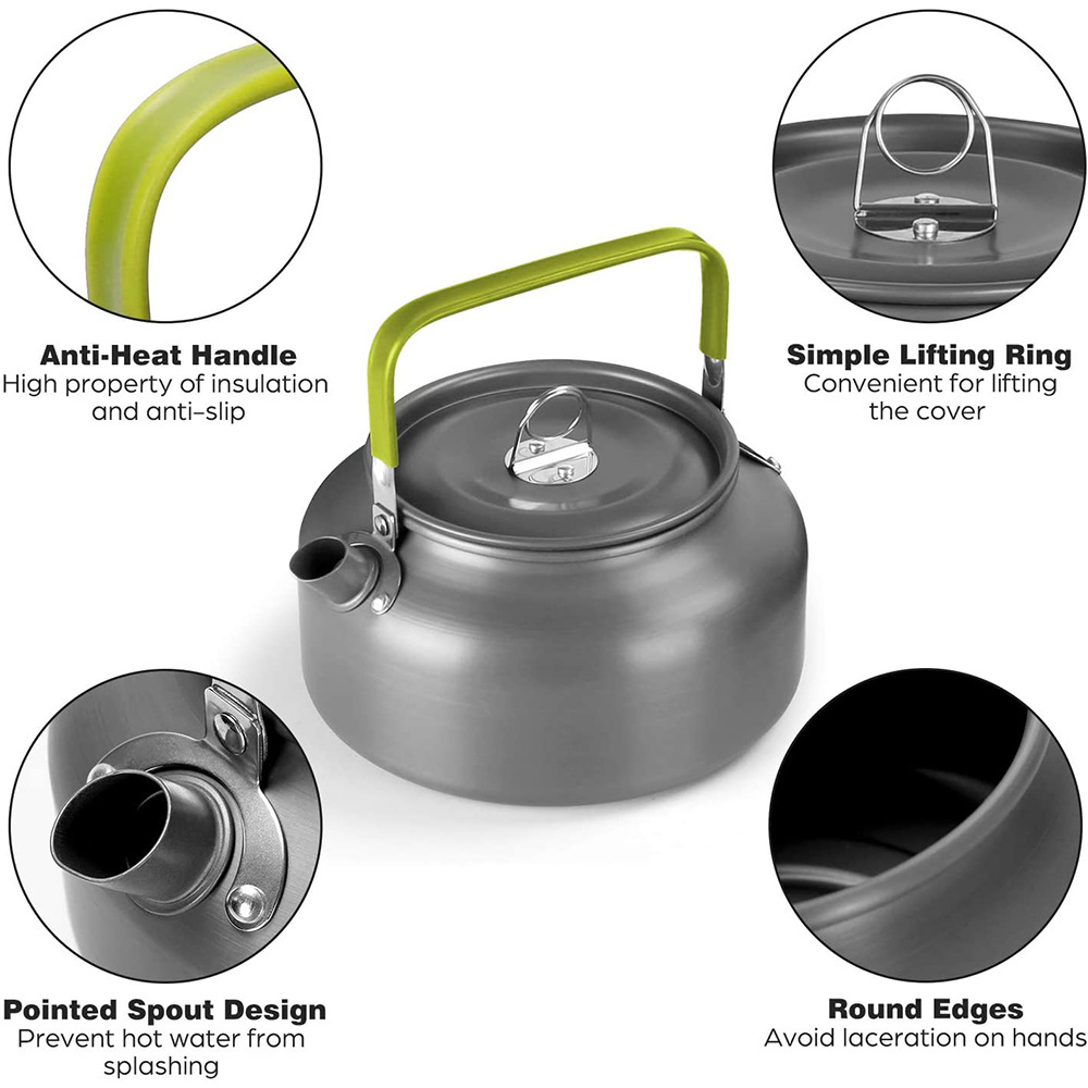 1.2L  portable  aluminum  Outdoor Water Kettle Teapot Coffee Pot   for Camping Hiking Picnic