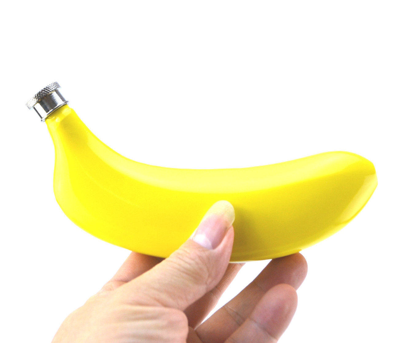 BANANA SHAPED HIP FLASK 5 OZ STAINLESS STEEL NOVELTY GAG GIFT DAD GOLF FRUIT