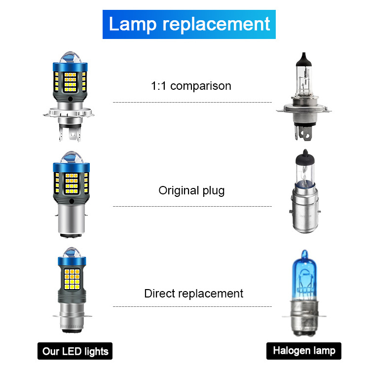 kaidengzhe popular white yellow 12 to 80 volt high and low beam H4 BA20D motorcycle headlight bulb for motorcycles