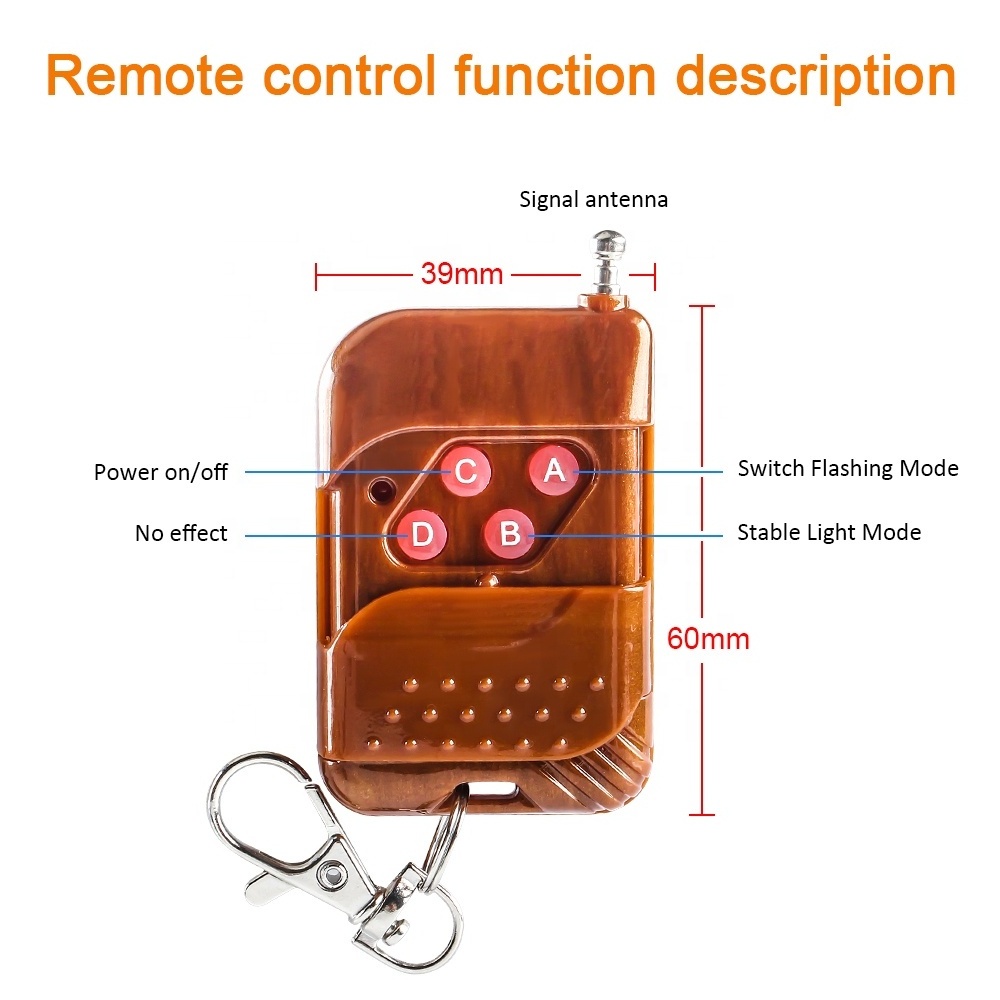 2 LED Remote Wireless 12V Car Amber Hazard Warning Beacon Truck Emergency Flash Grille Vehicle Strobe Lights