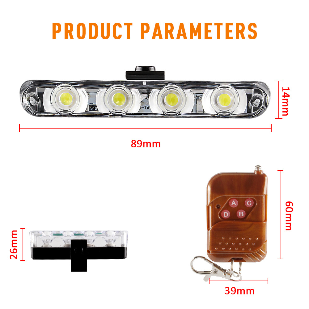 16 LED Grill Emergency Warning Lights Wireless Remote Car LED Flash Strobe Light 4*4 12V Car Led flash Lights