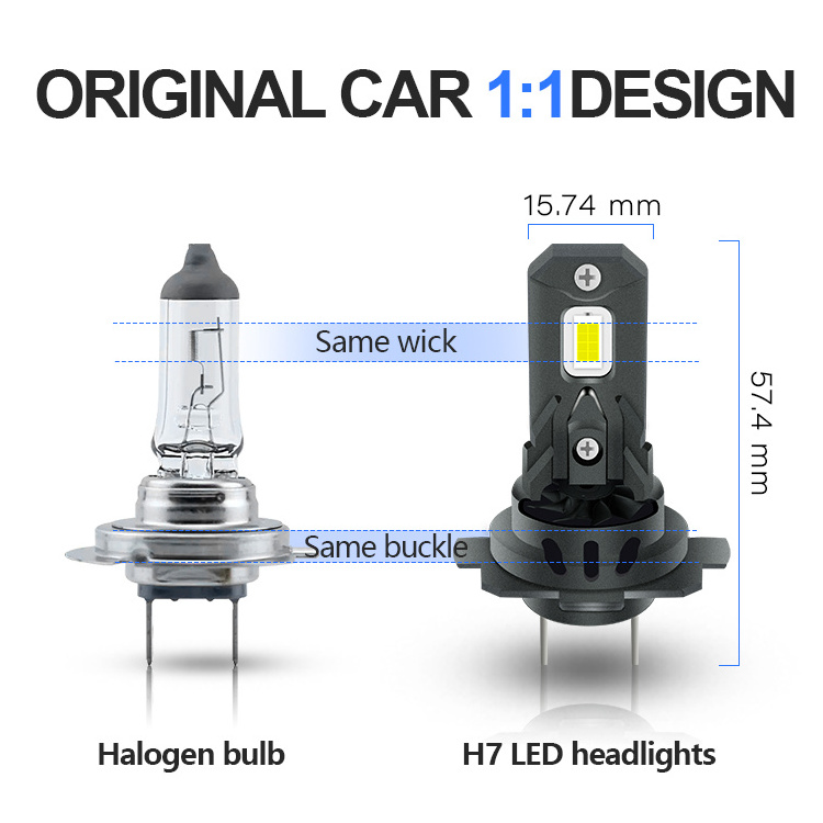 NEW H7 Led Light Canbus Ampoule 6000k 60w 7200lm Halogen Replacement Mini Auto Car Lamp H7  Led Headlight Bulb For car