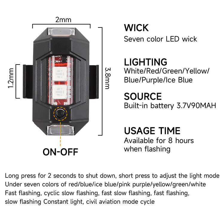 Rechargeable Emergency Aircraft strobe light USB charging   LED  chip strobe light LED strobe  light with remote control