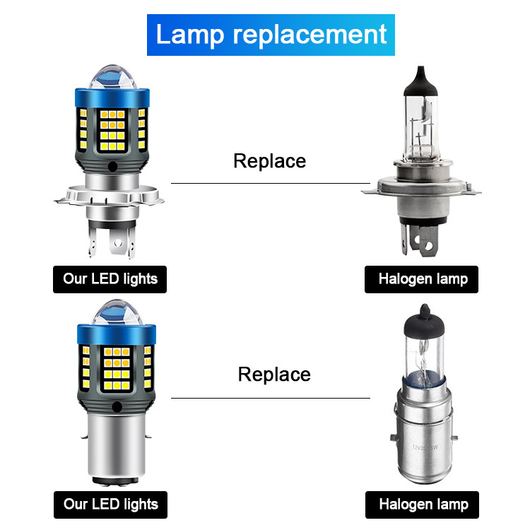 Highlight 9-80v Motorcycle H4 BA20D H6 Led Headlamp High Low Beam White Yellow Motorcycle Led Lights Headlight Bulbs