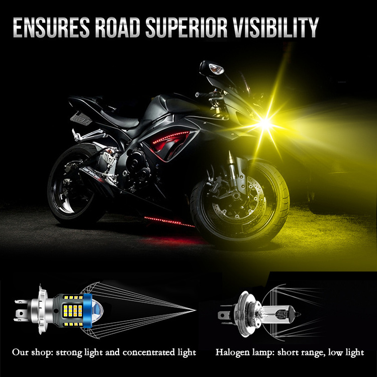 kaidengzhe popular white yellow 12 to 80 volt high and low beam H4 BA20D motorcycle headlight bulb for motorcycles