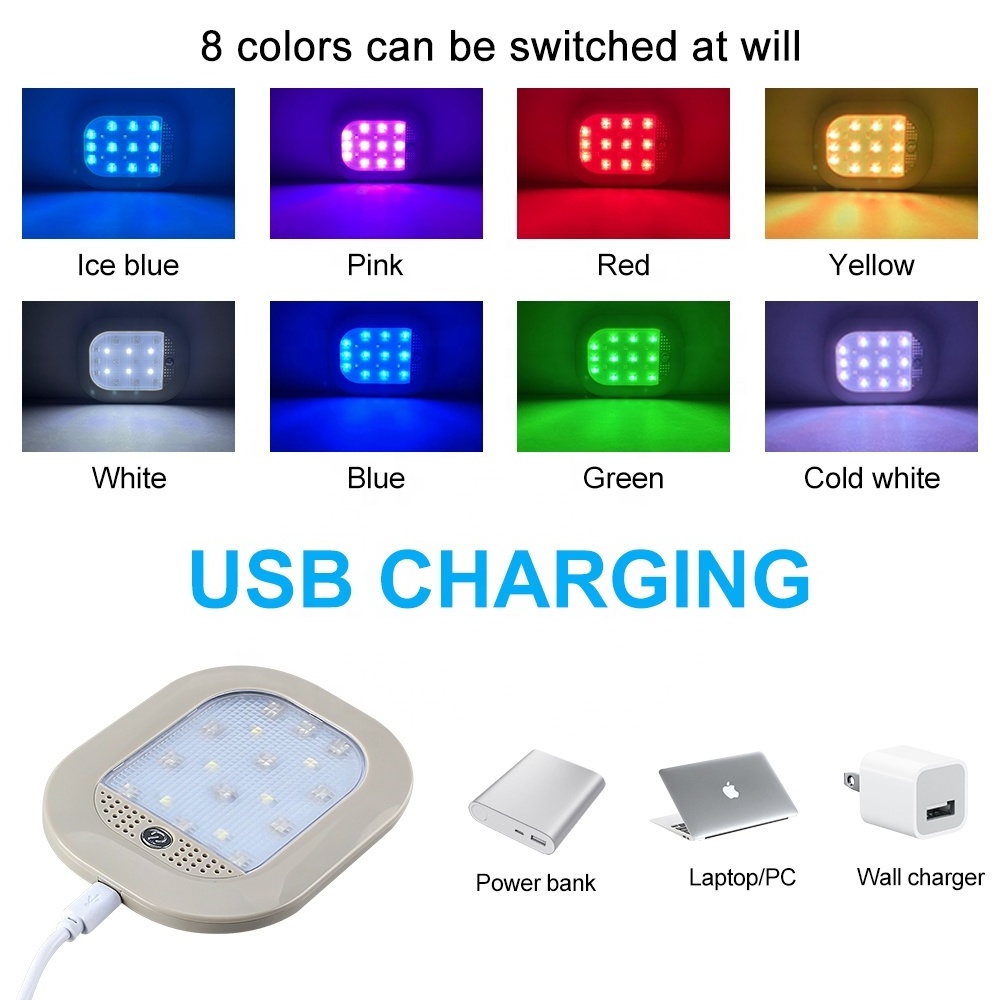 8 Colors Multipurpose Car Wireless Auto Door Trunk Rechargeable Roof Ceiling Reading Lamps Interior LED Sensor Light Magnetic