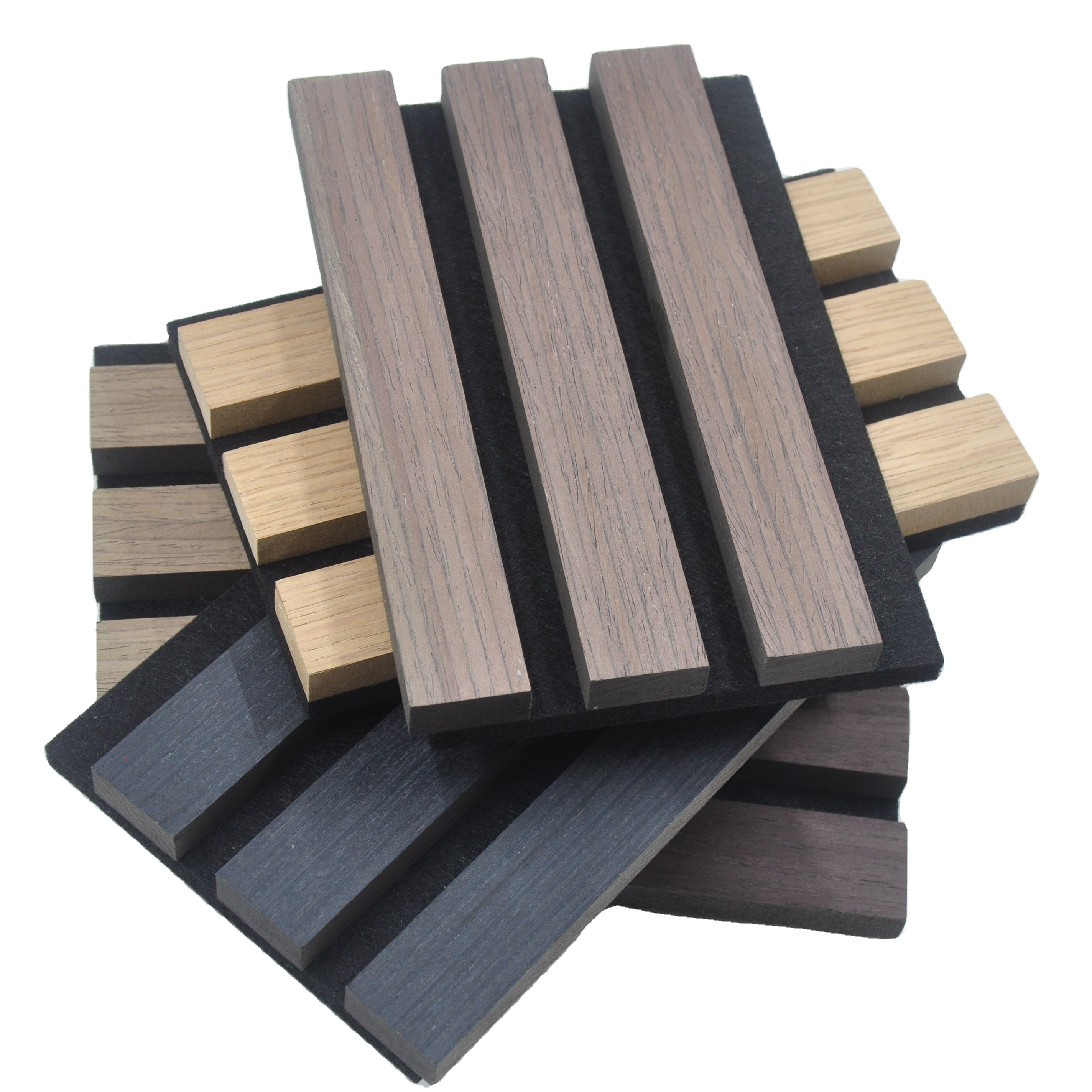 Walnut Wood Slatted Acoustic Panels Sound Absorbing MDF for Interior Decoration Wall and Ceiling