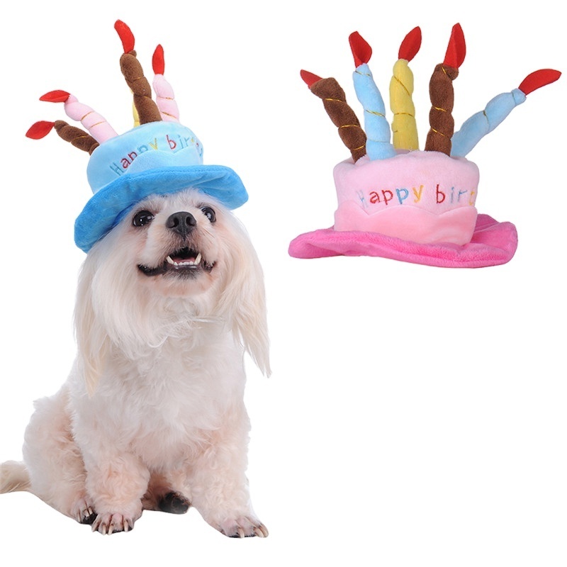 2018 Dog Cap Fashion 3D Birthday Cake Caps Pet Hat For Dogs Cats Wonderful Gift Dog Hat a Cake With Candles Shaped 1pcs 2 Colors