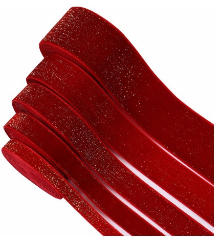 Christmas Ribbon Red Brilliant New Year Velvet Ribbons 5 Yards, Garland, Gifts, Wrapping, Wreaths, Bows