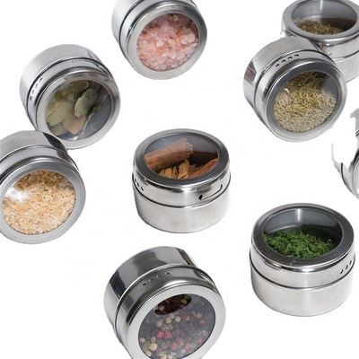 1Pc Premium Spice Container Multi-functional Spice Tins Stainless Steel Spice Jar Container for Salt and Pepper Salt Pepper Set