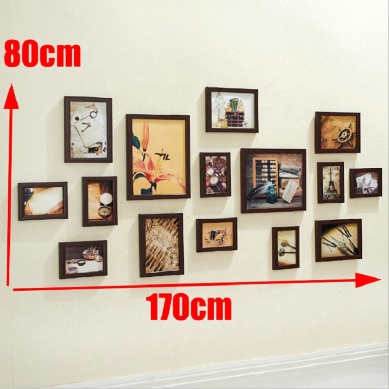 15Pcs Wall Hanging Photo Frame Set for Hallway Bedroom Living Room Modern Art Home Decor Family Picture Display Wall Decoration