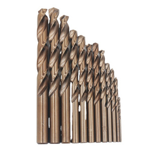 Hss-co cobalt-containing twist drill 13/19/25pcs set M35 straight shank twist drill with stainless steel plate drill head