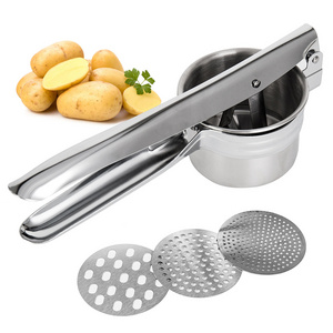 Stainless Steel Potato Masher Ricer Large Sturdy Puree Vegetable Fruit Juicer Press Maker Potato Masher