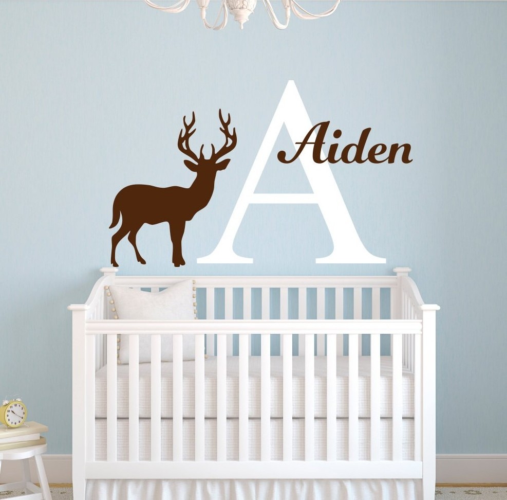 Personalized Name Baby Nursery Room Wall Sticker Custom Name For Girl and Boy Wall Decal Nursery Mural Poster Decor