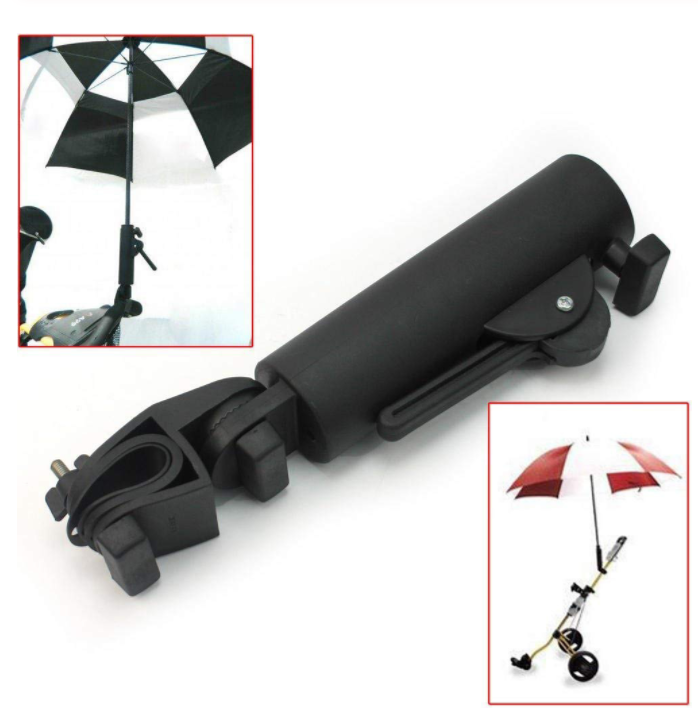 Umbrella Holder Universal Bicycle Easy Install Stand Durable Connector Swivel Golf Cart Double Lock Adjustable Angle Wheelchair