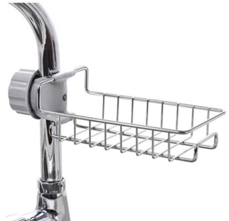 Stainless Steel Hot Sink Hanging Storage Rack Holder Faucet Clip Bathroom Kitchen Dishcloth Clip Shelf Drain Dry Towel Organizer