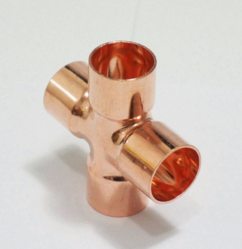 15mm Copper End Feed Equal Cross 4 Ways Plumbing Sanitary Pipe Fitting for gas water oil